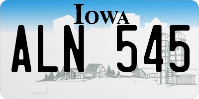 IA license plate ALN545