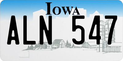 IA license plate ALN547