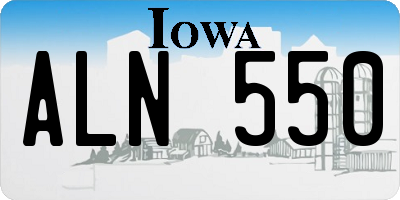 IA license plate ALN550
