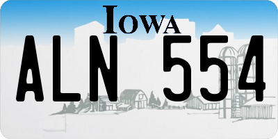 IA license plate ALN554