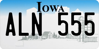 IA license plate ALN555