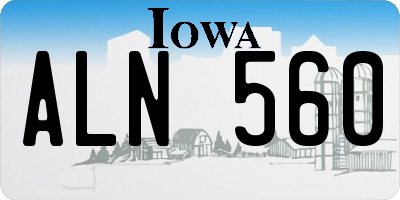 IA license plate ALN560