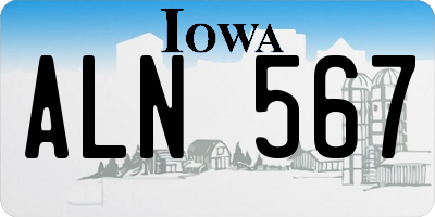IA license plate ALN567