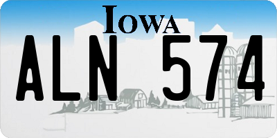 IA license plate ALN574