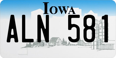 IA license plate ALN581