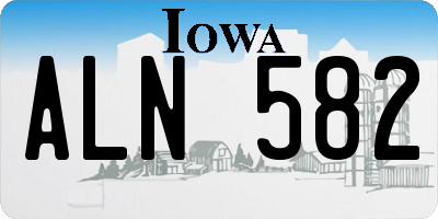 IA license plate ALN582