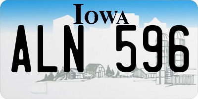 IA license plate ALN596