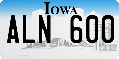 IA license plate ALN600