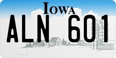 IA license plate ALN601