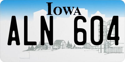 IA license plate ALN604