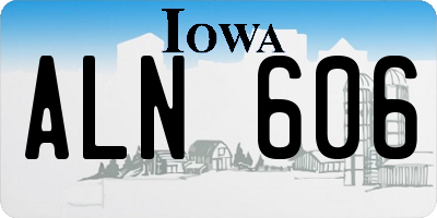 IA license plate ALN606