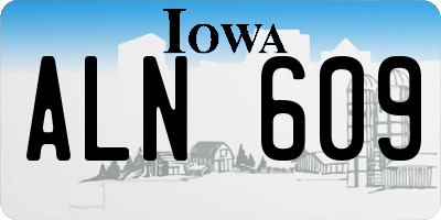 IA license plate ALN609