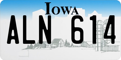 IA license plate ALN614