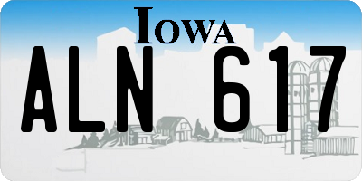IA license plate ALN617