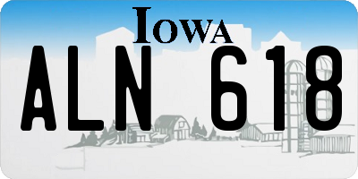 IA license plate ALN618