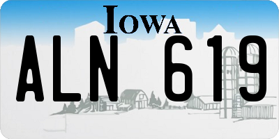 IA license plate ALN619