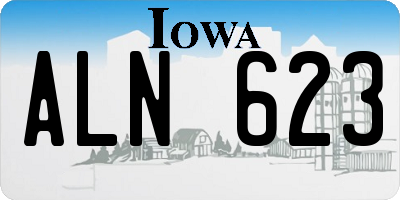IA license plate ALN623
