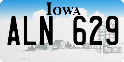 IA license plate ALN629