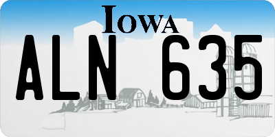 IA license plate ALN635