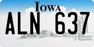 IA license plate ALN637