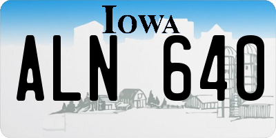 IA license plate ALN640