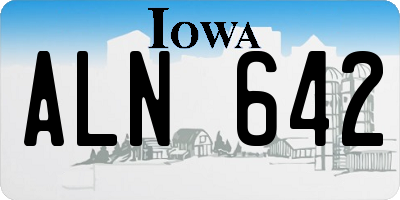IA license plate ALN642
