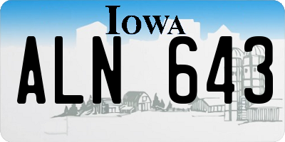 IA license plate ALN643