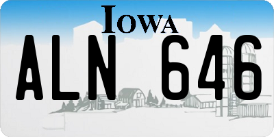 IA license plate ALN646