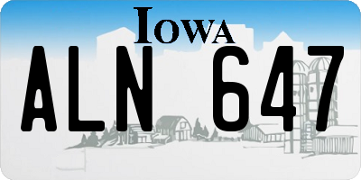 IA license plate ALN647
