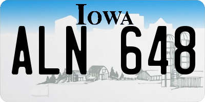IA license plate ALN648
