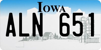 IA license plate ALN651