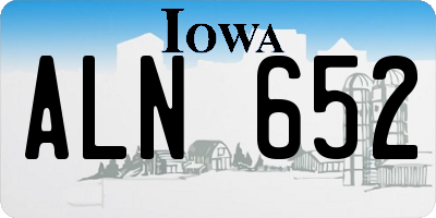 IA license plate ALN652