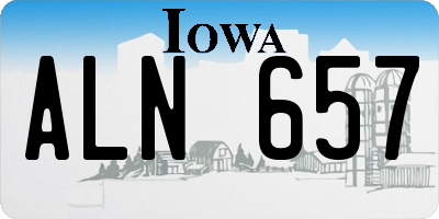 IA license plate ALN657