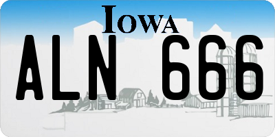 IA license plate ALN666