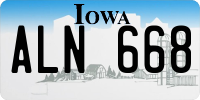 IA license plate ALN668