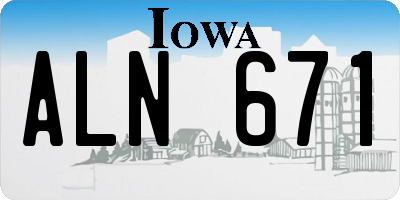 IA license plate ALN671