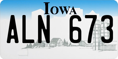 IA license plate ALN673