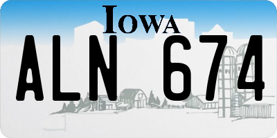 IA license plate ALN674