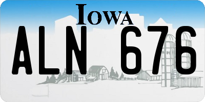 IA license plate ALN676