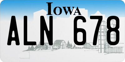 IA license plate ALN678
