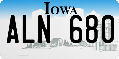 IA license plate ALN680