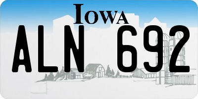 IA license plate ALN692