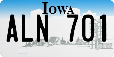 IA license plate ALN701