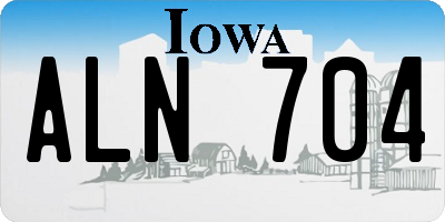 IA license plate ALN704