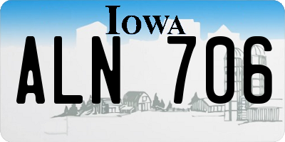 IA license plate ALN706