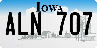 IA license plate ALN707