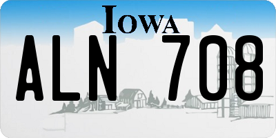 IA license plate ALN708