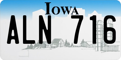 IA license plate ALN716