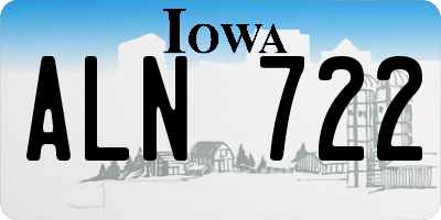 IA license plate ALN722