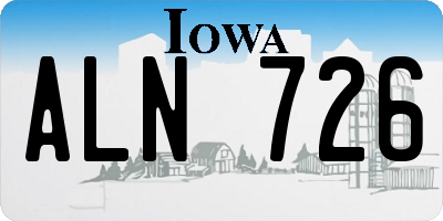IA license plate ALN726